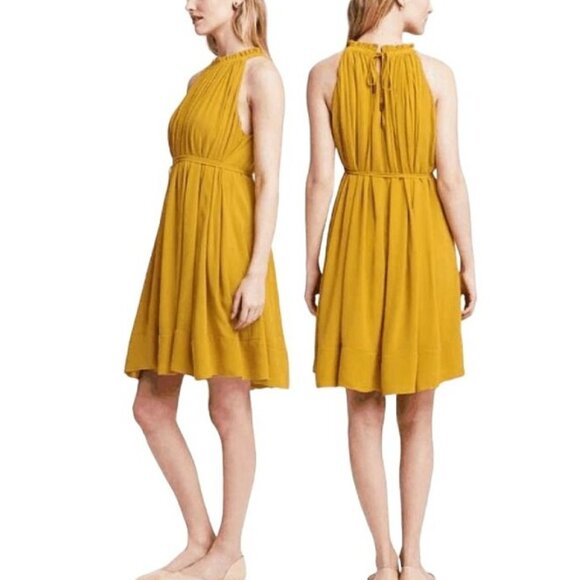 Banana Republic Dresses & Skirts - Banana Republic Women's  Pleated Belted‎ Shift Mini Getaway Halter Dress Size XS